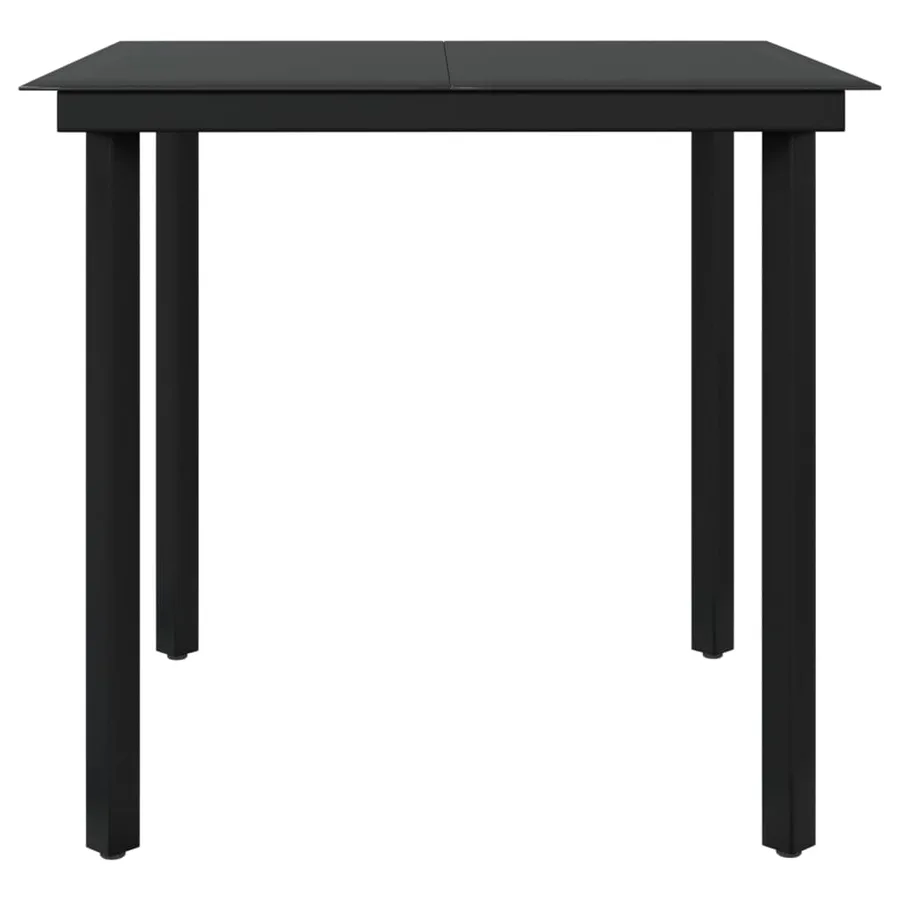 Ensemble à manger de jardin avec coussins 5 pcs Noir - 5