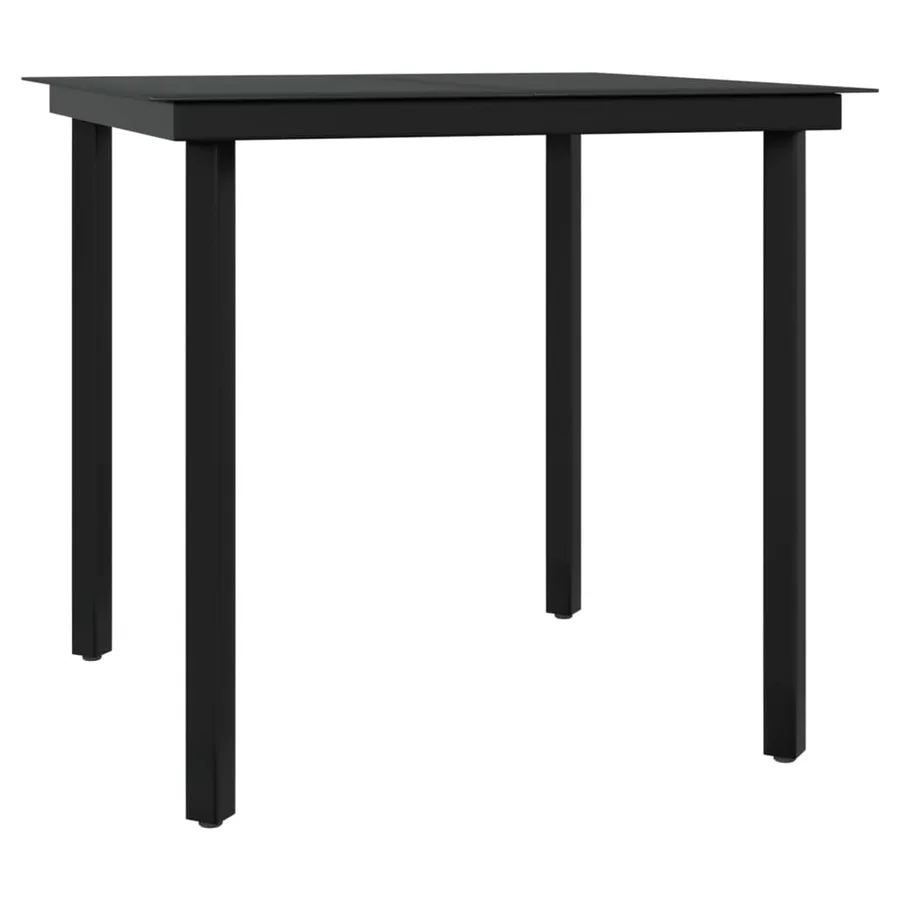 Ensemble à manger de jardin avec coussins 5 pcs Noir - 6