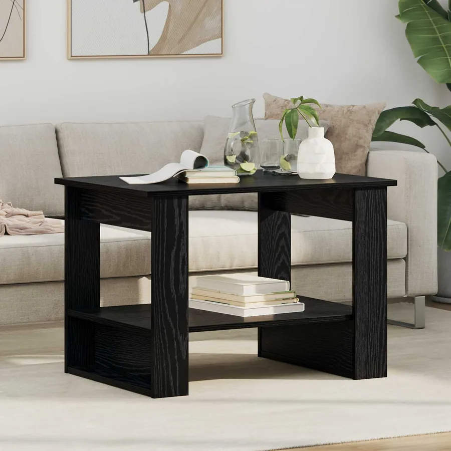 Table basse Chêne noir 72 x 50 x 50 cm Bois d'ingénierie