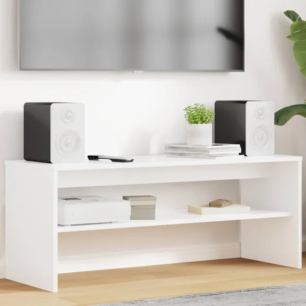 Meuble TV Blanc 100 x 35 x 40 cm Bois d'ingénierie