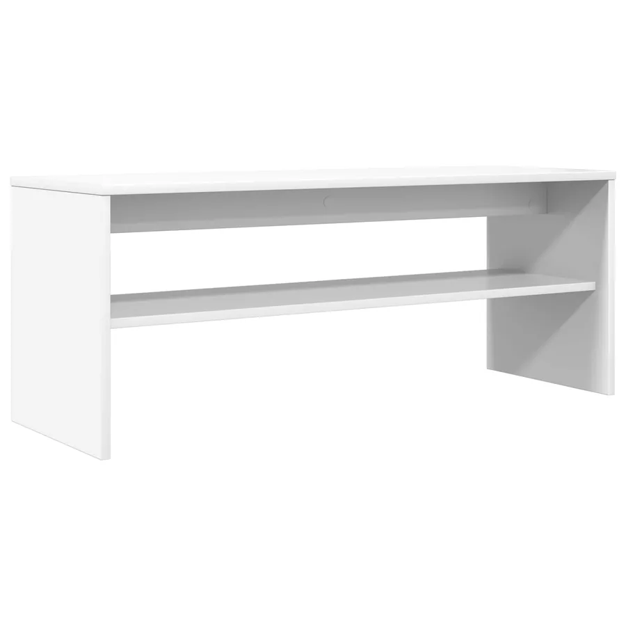 Meuble TV Blanc 100 x 35 x 40 cm Bois d'ingénierie - 7