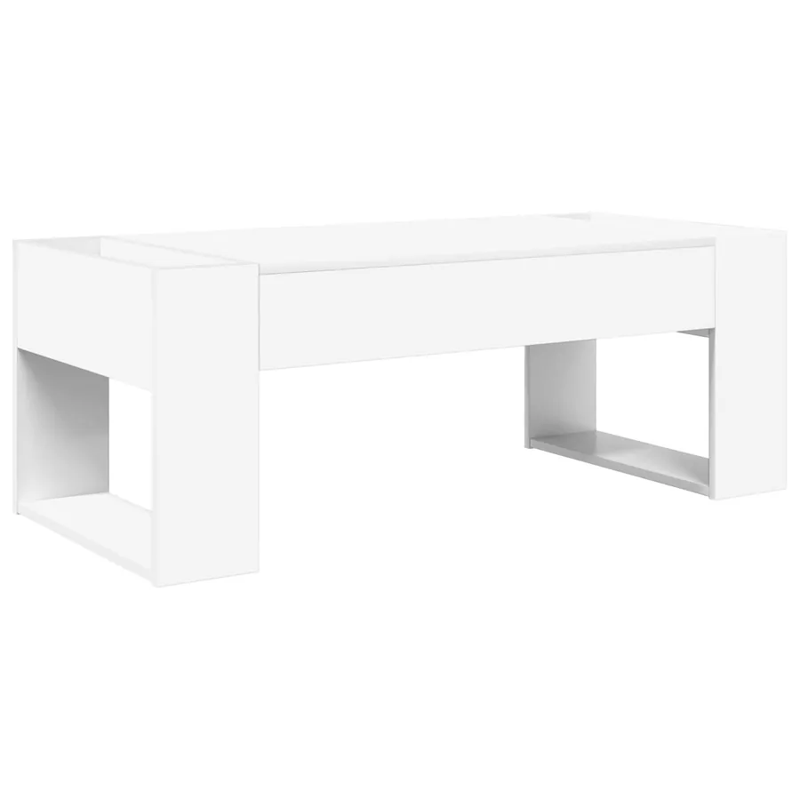 Table basse Blanc 110 x 50 x 41 cm Bois d'ingénierie - 2