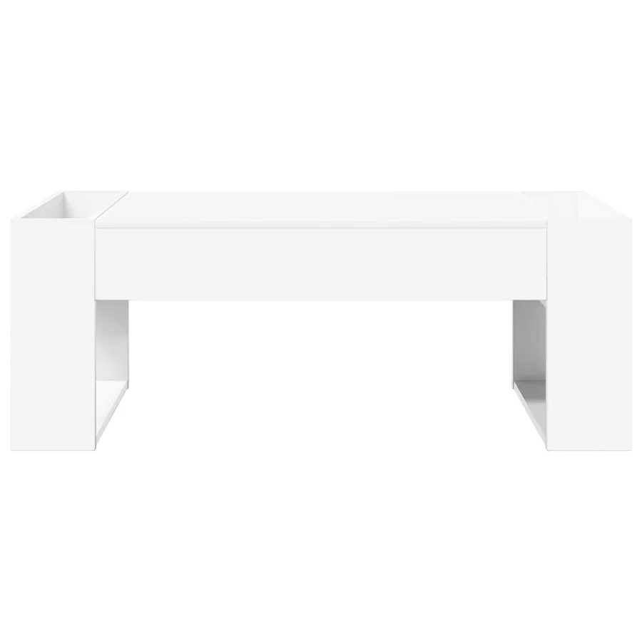 Table basse Blanc 110 x 50 x 41 cm Bois d'ingénierie - 5