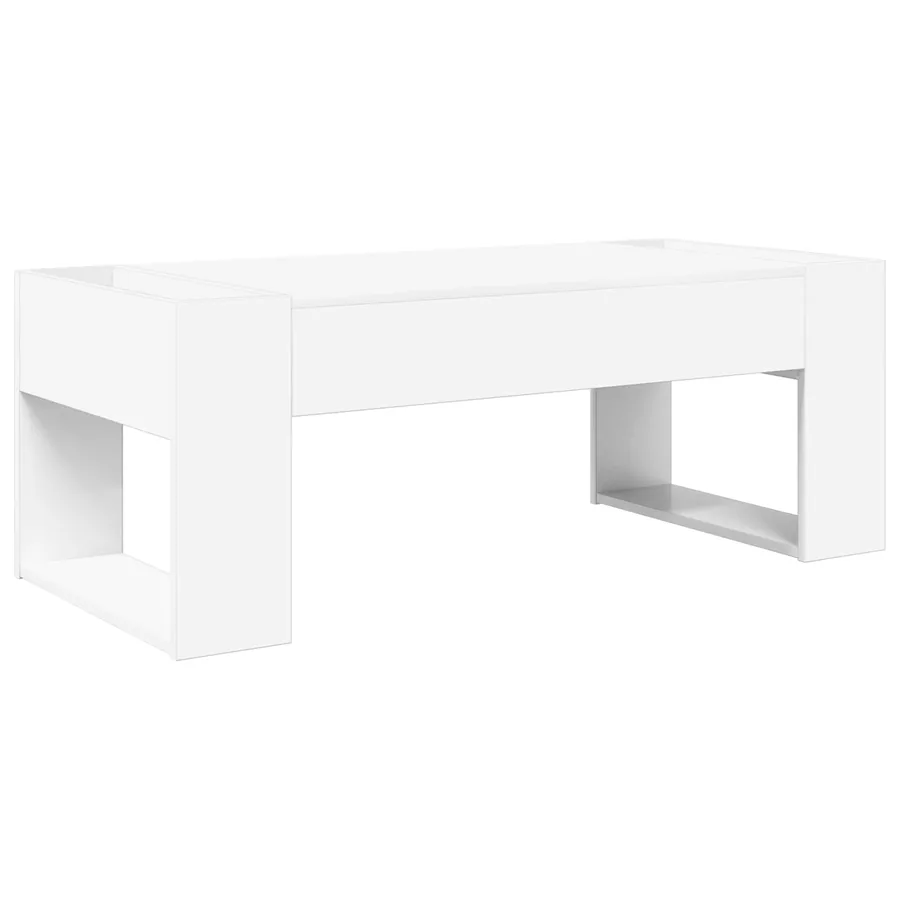 Table basse Blanc 110 x 50 x 41 cm Bois d'ingénierie - 7