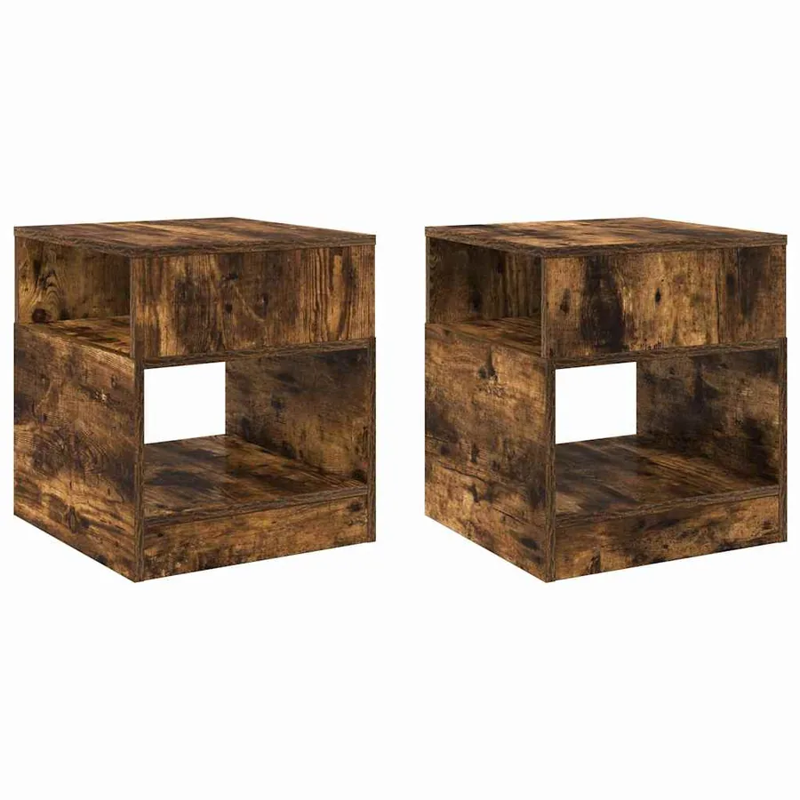 Table d'appoint 2 pcs Chêne fumé 40,5 x 40 x 45 cm - 2