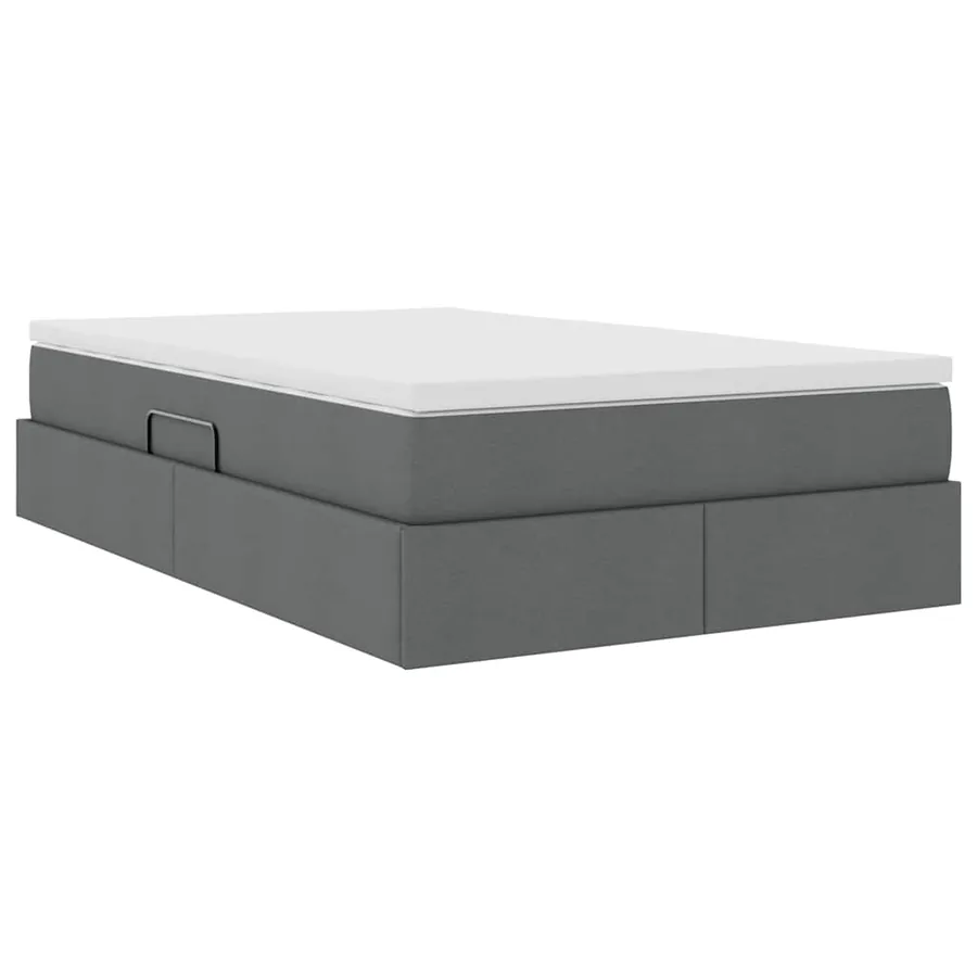 Lit avec rangement et matelas Gris foncé 120 x 200 cm Polyester - 5