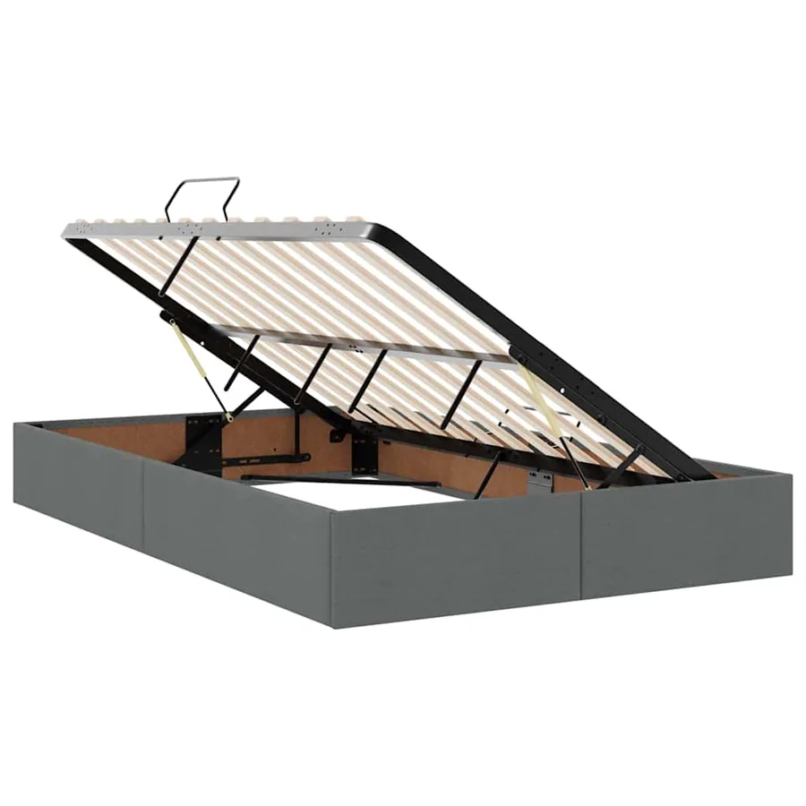 Lit avec rangement et matelas Gris foncé 120 x 200 cm Polyester - 6