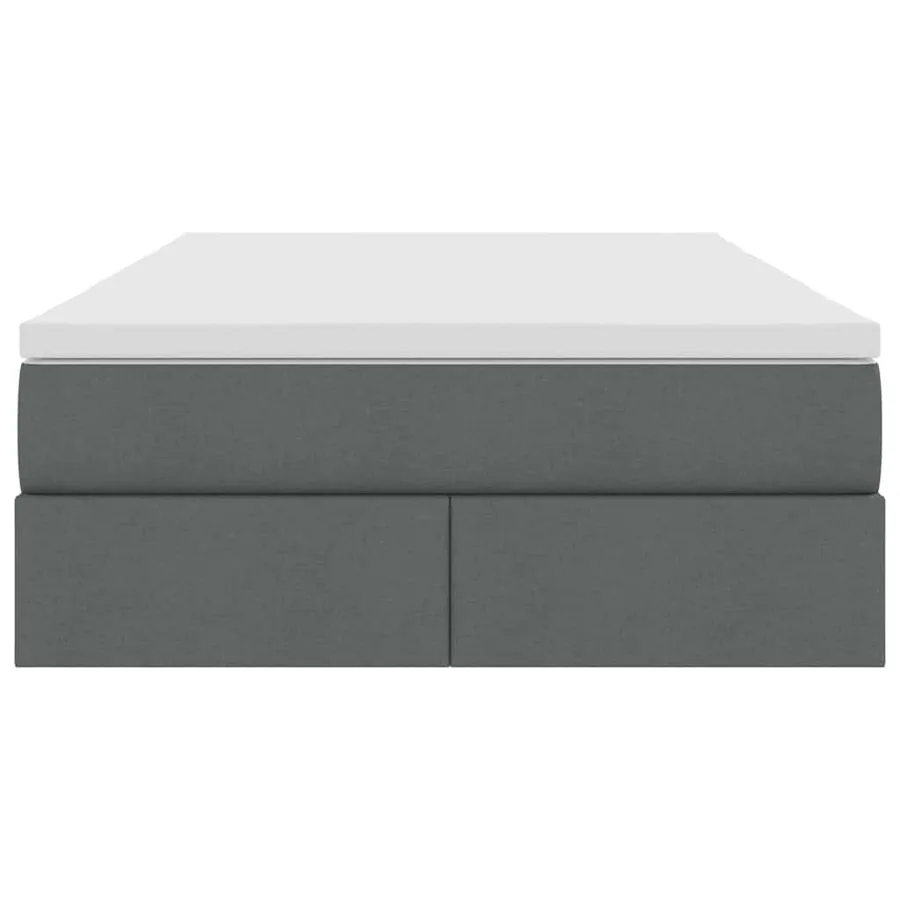 Lit avec rangement et matelas Gris foncé 120 x 200 cm Polyester - 7