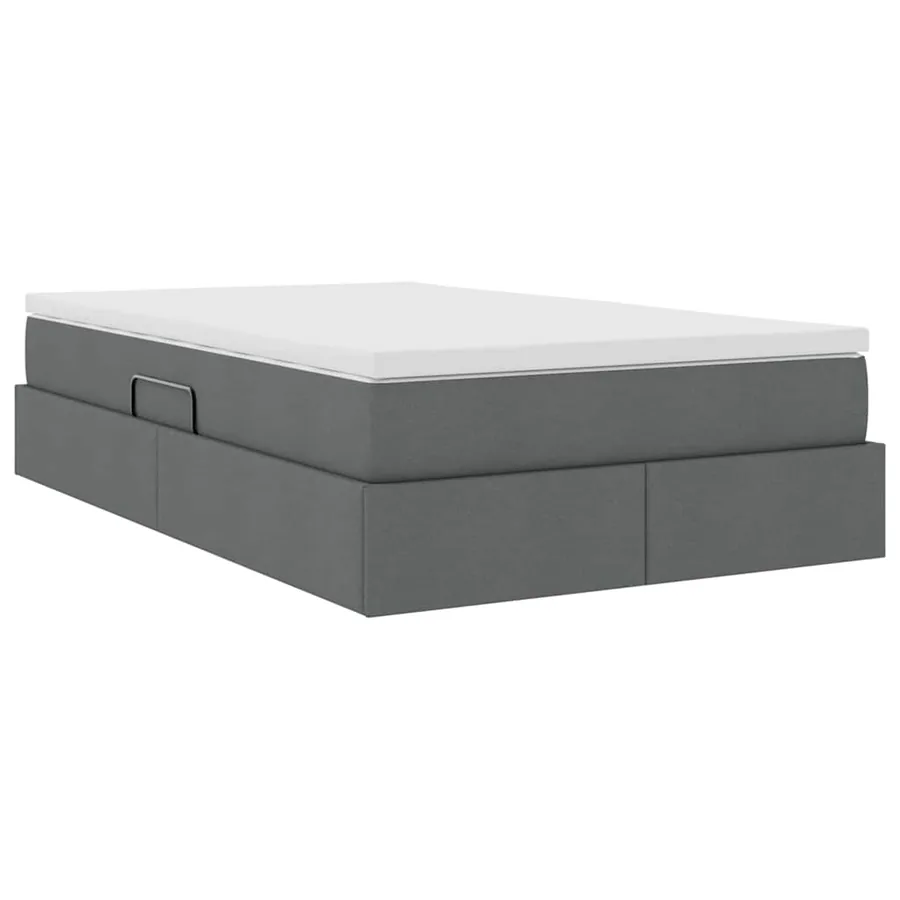 Lit avec rangement et matelas Gris foncé 120 x 200 cm Polyester - 8