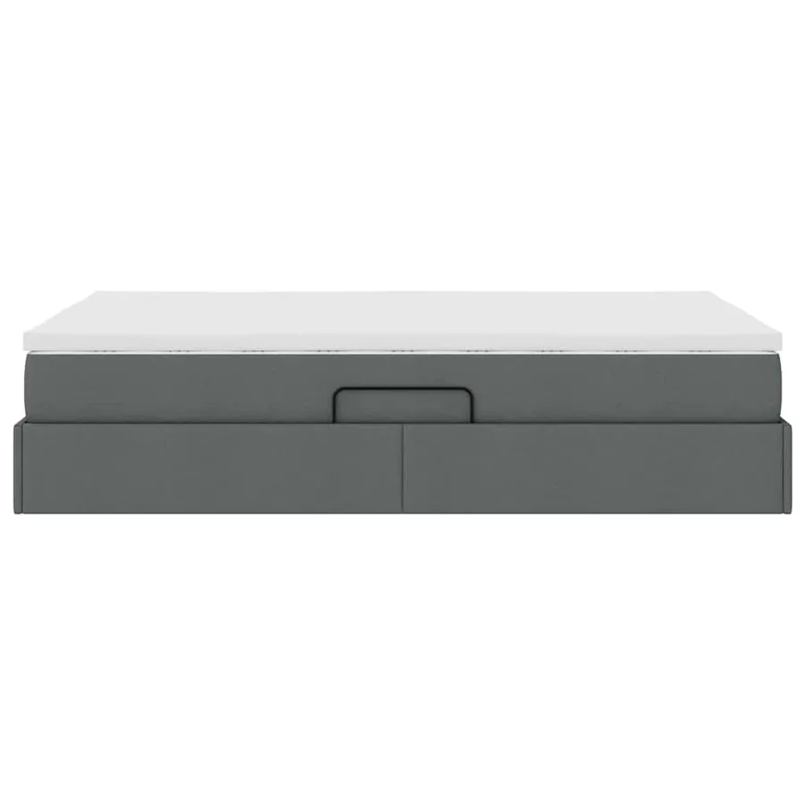 Lit avec rangement et matelas Gris foncé 120 x 200 cm Polyester - 9