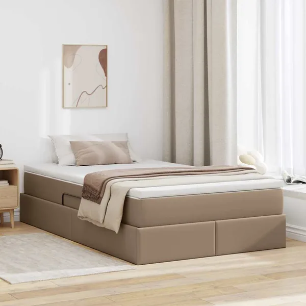 Lit avec rangement et matelas Cappuccino 120 x 200 cm