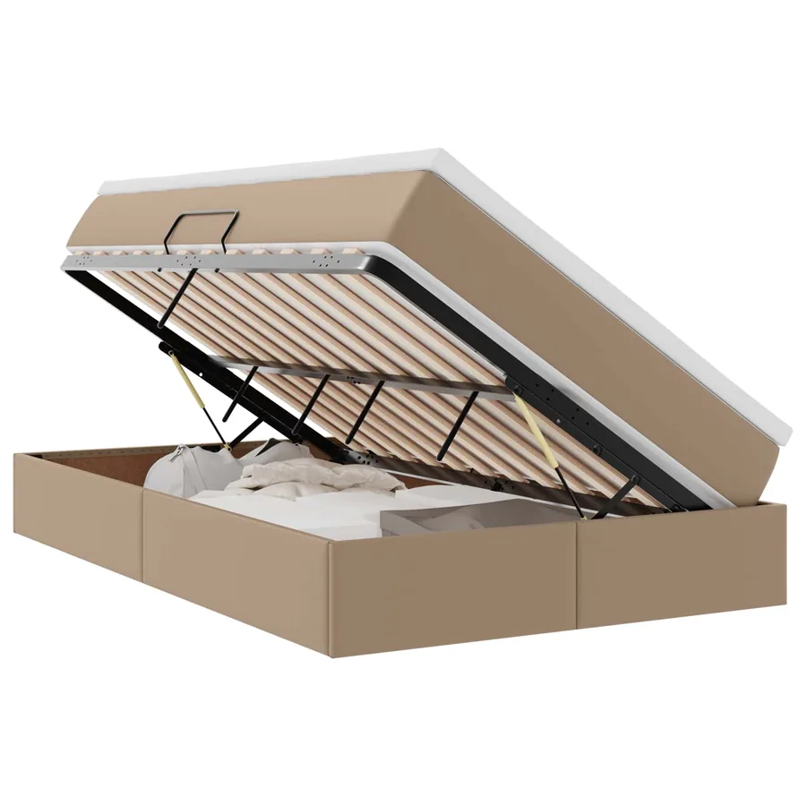 Lit avec rangement et matelas Cappuccino 120 x 200 cm - 2