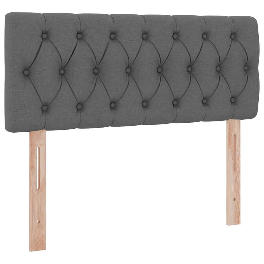 Lit de rangement LED avec matelas Gris foncé 120 x 200 cm Tissu - 8