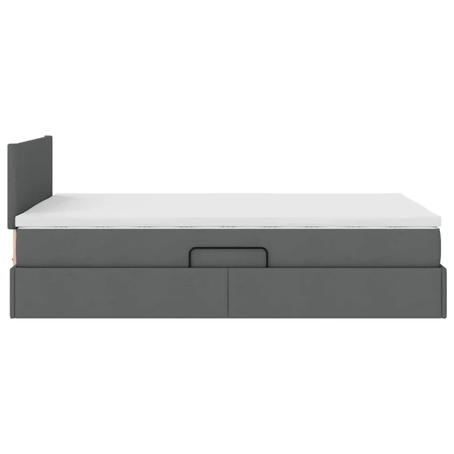 Lit de rangement LED avec matelas Gris foncé 120 x 200 cm Tissu - 11