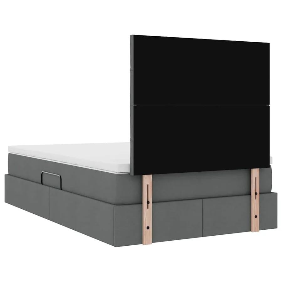 Lit de rangement LED avec matelas Gris foncé 120 x 200 cm Tissu - 12