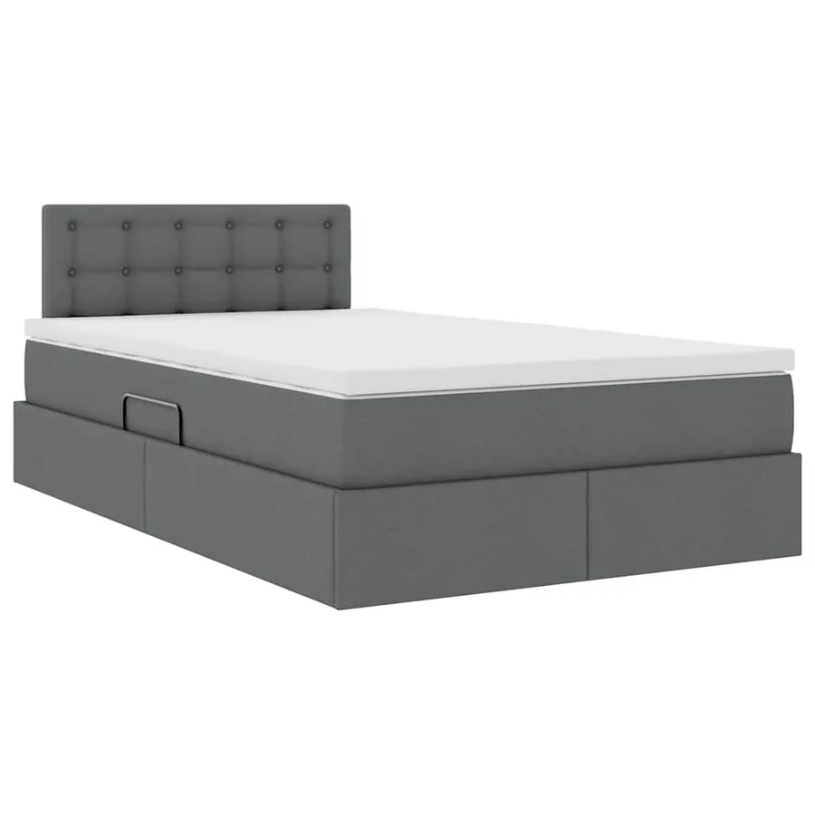 Lit avec rangement et matelas Gris foncé 120 x 200 cm - 5