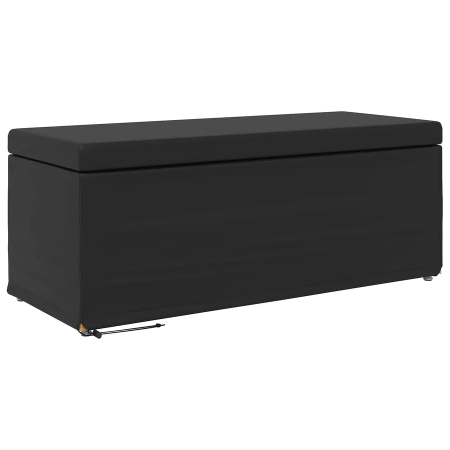 Tabouret Noir Cuir Synthétique et Bois Composite - 2