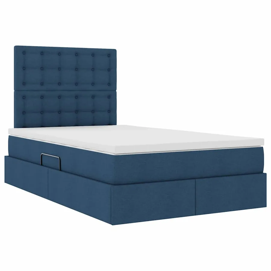 Lit de rangement LED avec matelas Bleu 120 x 200 cm Tissu - 6