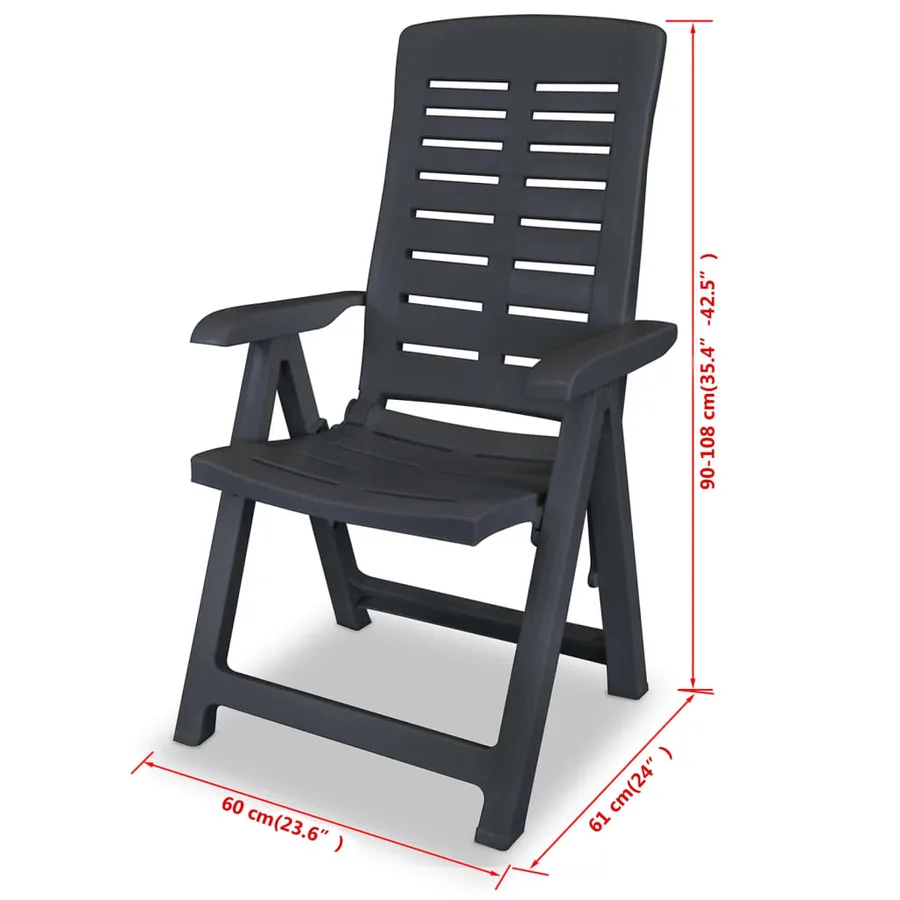 Ensemble de bistro 3 pcs Plastique Anthracite - 11