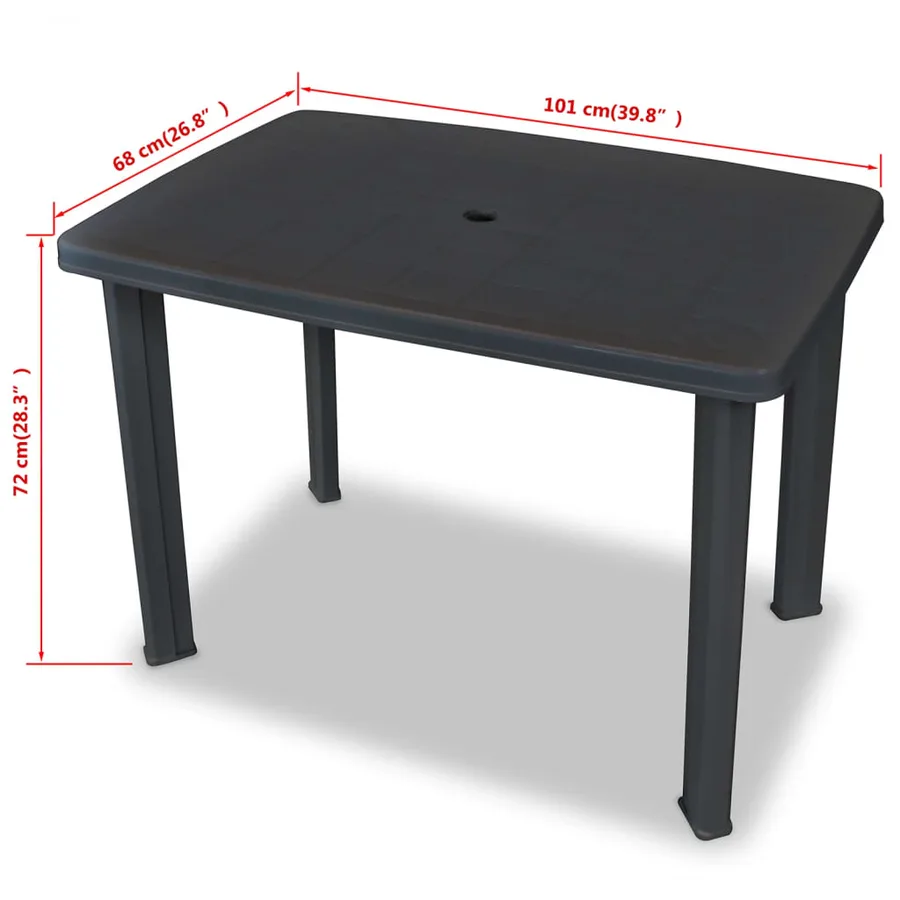 Ensemble de bistro 3 pcs Plastique Anthracite - 12