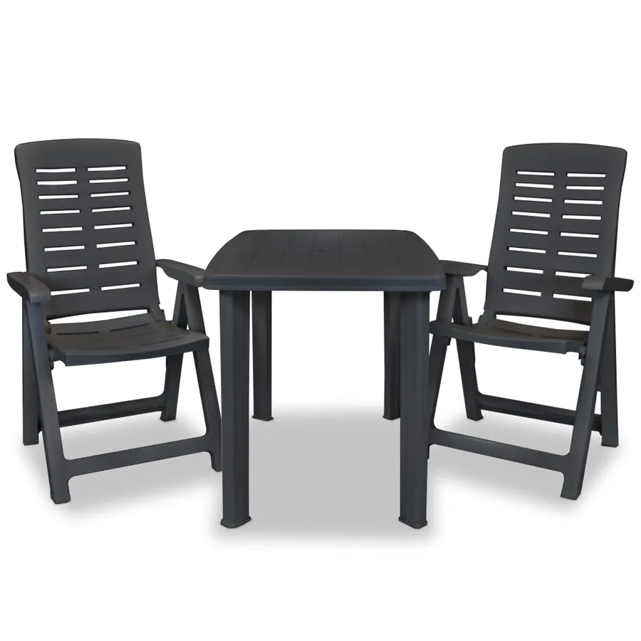 Ensemble de bistro 3 pcs Plastique Anthracite - 2