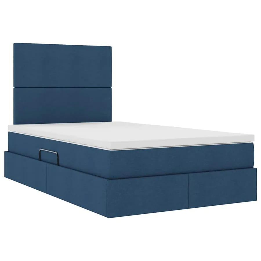 Lit de rangement LED avec matelas Bleu 120 x 200 cm Tissu - 6