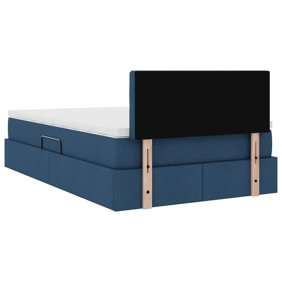 Lit avec rangement et matelas avec matelas Bleu 120 x 200 cm - 11