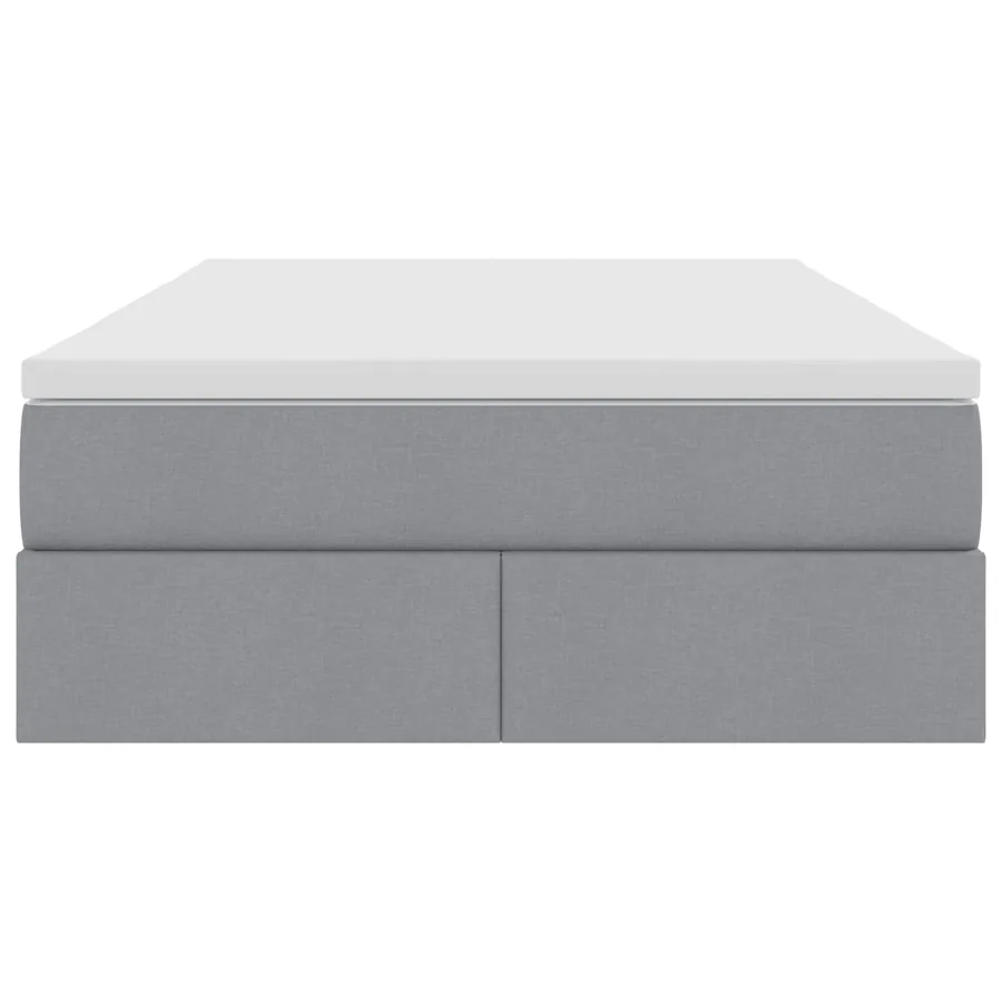 Lit avec rangement et matelas Gris clair 120 x 190 cm Polyester - 7