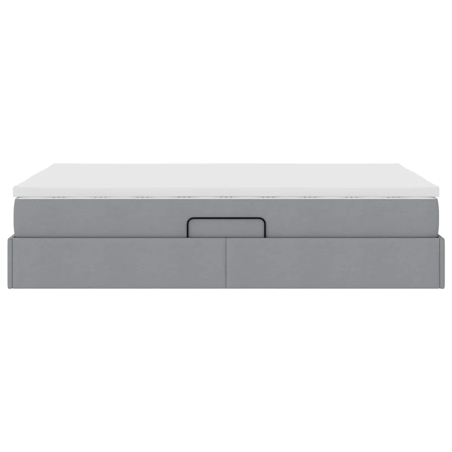 Lit avec rangement et matelas Gris clair 120 x 190 cm Polyester - 9