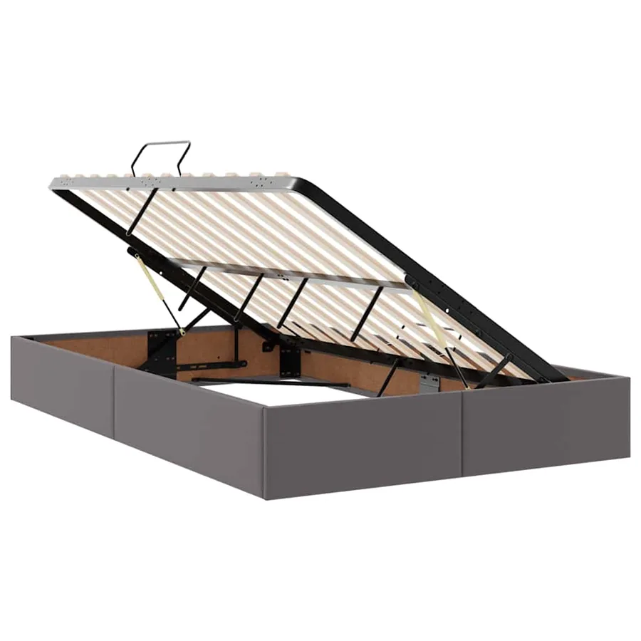 Lit de Rangement Gris 120 x 200 cm Cuir synthétique - 6