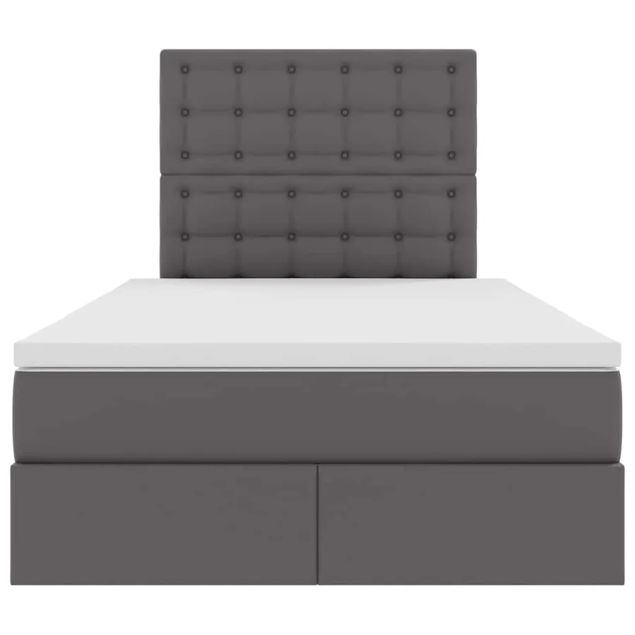 Lit de Rangement Gris 120 x 200 cm Cuir synthétique - 7