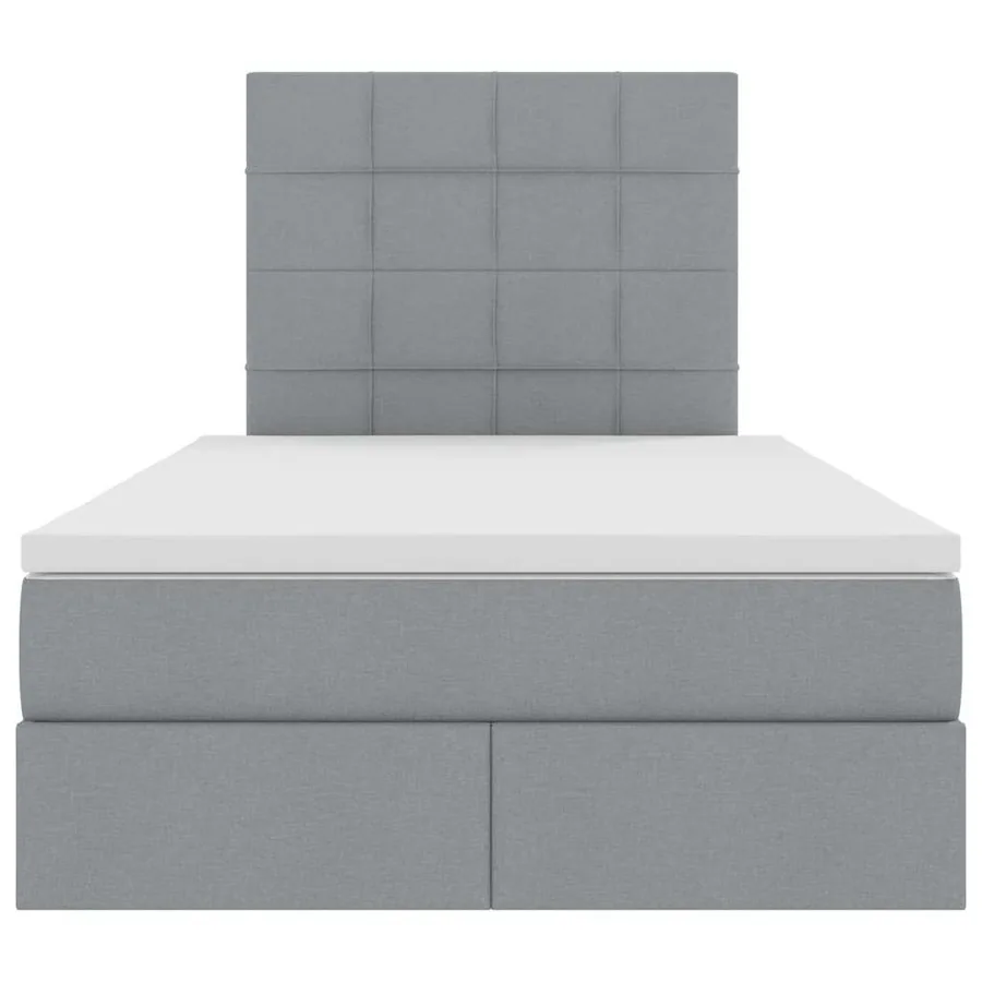 Lit avec rangement et matelas Gris clair 120 x 190 cm tissu - 7