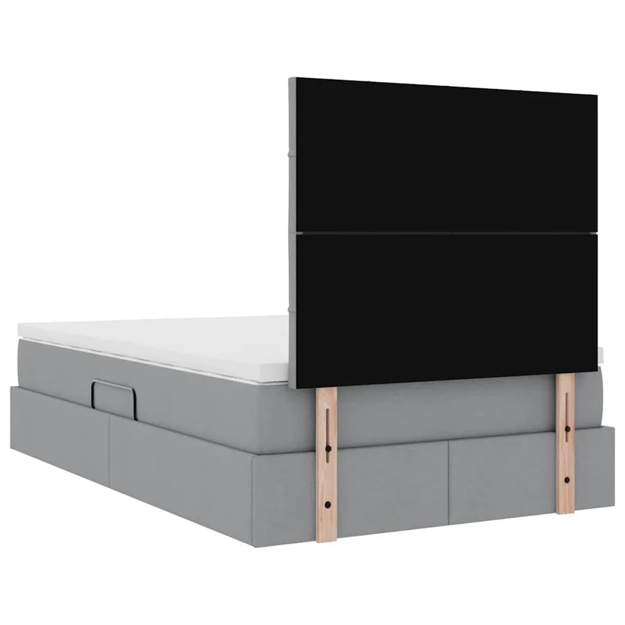 Lit de rangement LED avec matelas Gris clair 120 x 190 cm Tissu - 12