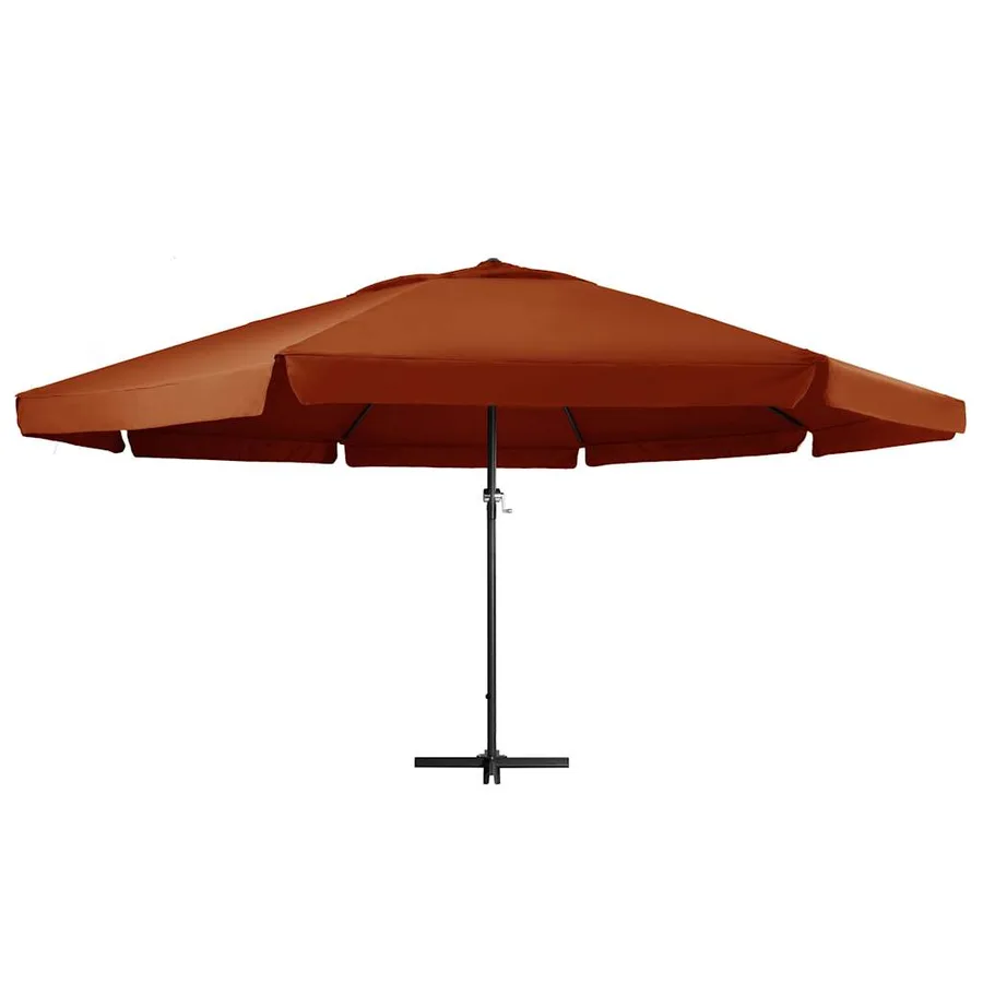 Parasol de jardin avec mât en aluminium 600 cm terre cuite - 2
