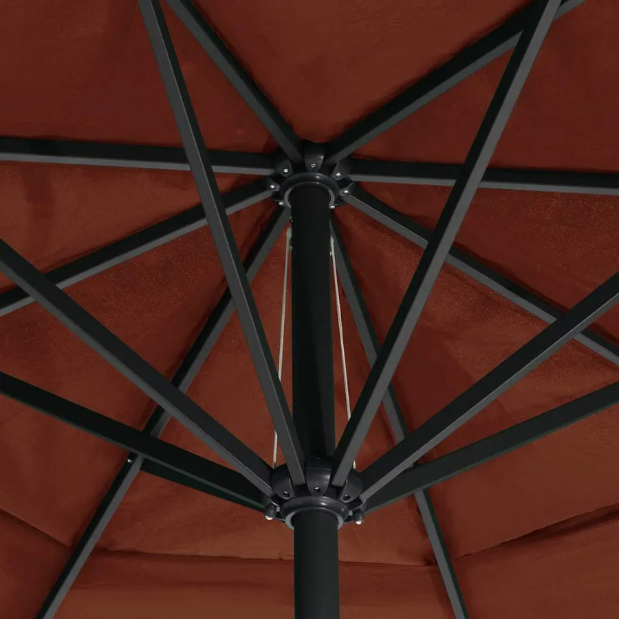 Parasol de jardin avec mât en aluminium 600 cm terre cuite - 5