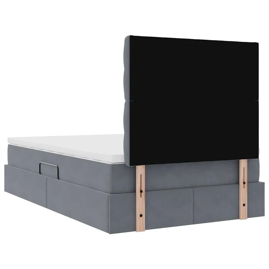 Lit de rangement LED avec matelas Gris foncé 120 x 190 cm - 12