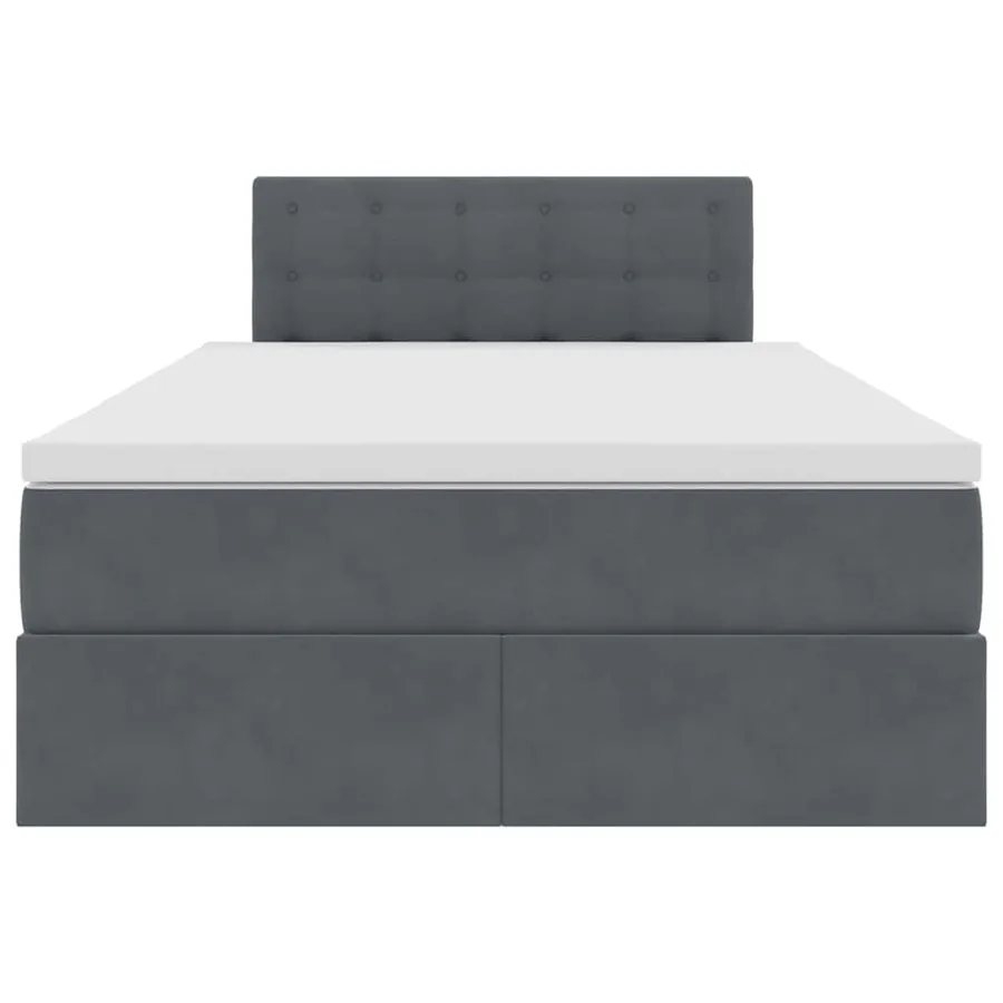 Lit de Rangement avec matelas Gris foncé 120 x 190 cm Velours - 7