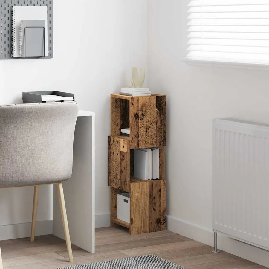 Meuble d'angle Bois ancien 25,5x25x80cm Bois d'ingénierie - 4