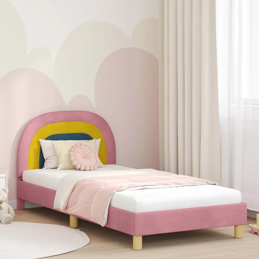 Cadre de lit pour enfants avec tête de lit Rose 80 x 200 cm