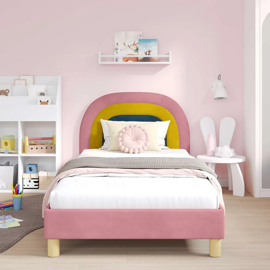 Cadre de lit pour enfants avec tête de lit Rose 80 x 200 cm - 3