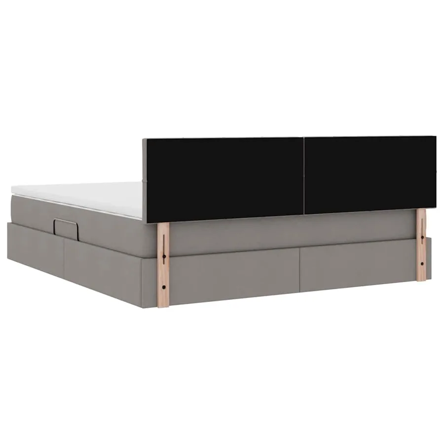 Lit avec rangement et matelas avec matelas Taupe 160 x 200 cm - 11