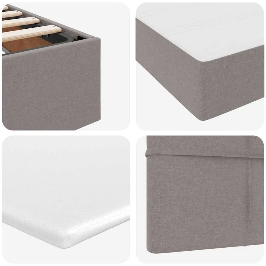Lit avec rangement et matelas avec matelas Taupe 160 x 200 cm - 12