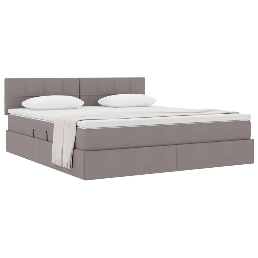 Lit avec rangement et matelas avec matelas Taupe 160 x 200 cm - 3