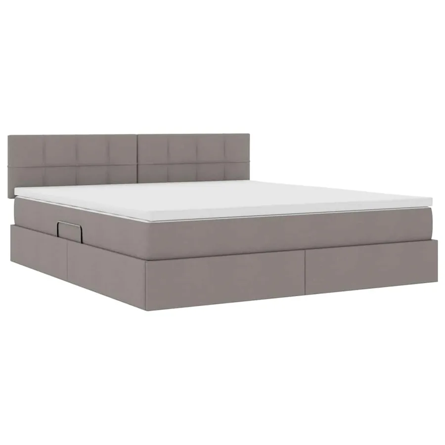 Lit avec rangement et matelas avec matelas Taupe 160 x 200 cm - 5