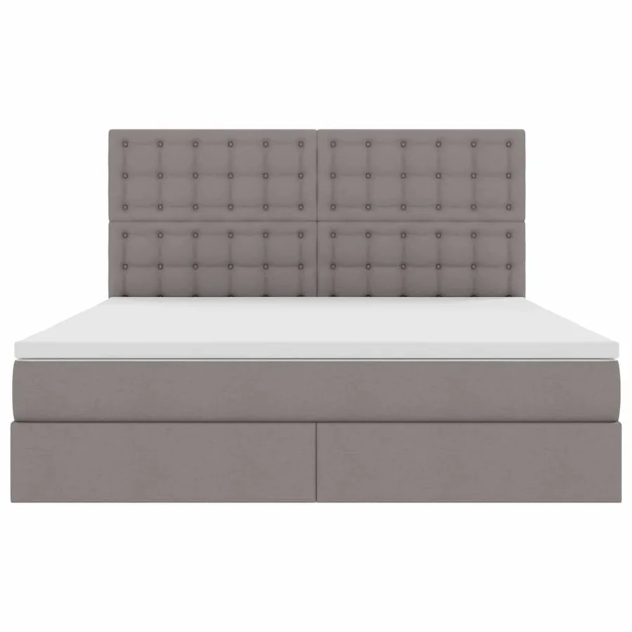 Lit avec rangement et matelas Taupe 160 x 200 cm tissu - 7