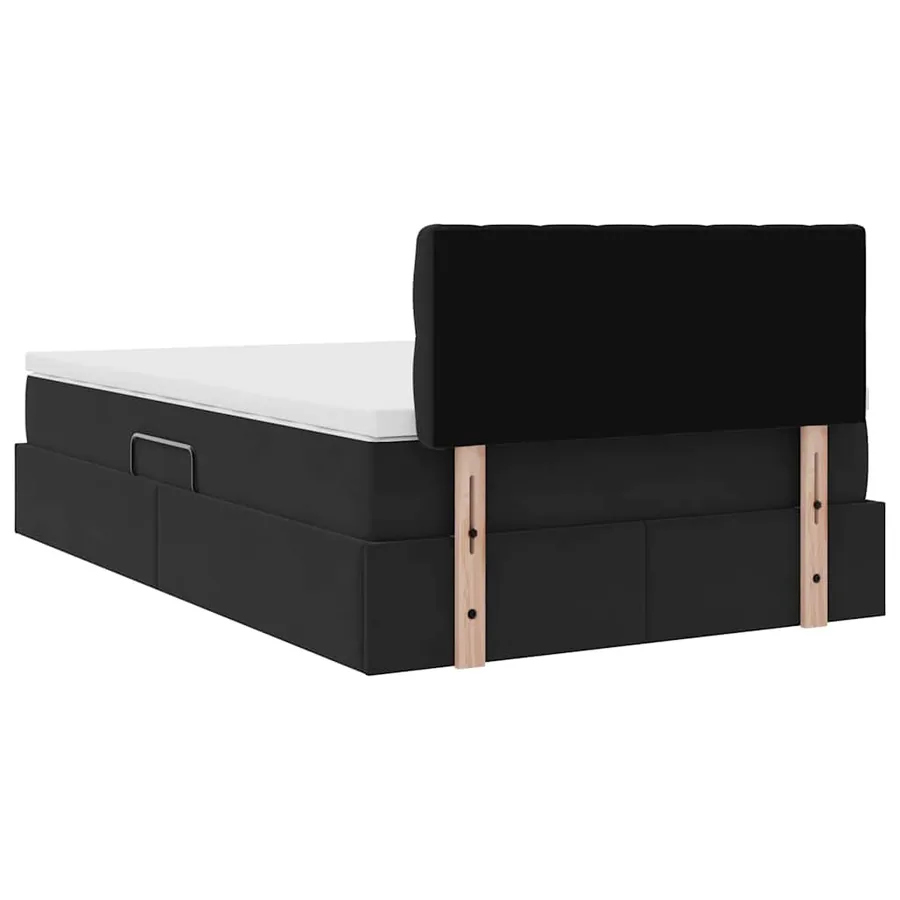 Lit de rangement LED avec matelas Noir 120 x 190 cm Velours - 12