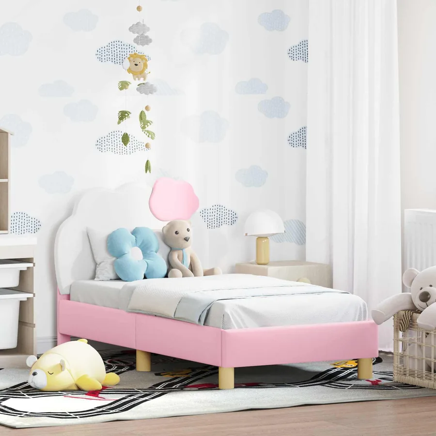 Cadre de lit pour tout-petit avec tête de lit Rose 70 x 140 cm