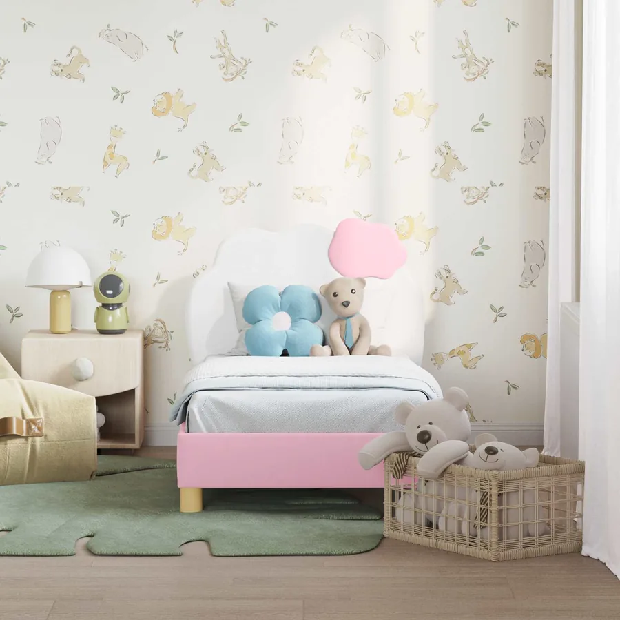 Cadre de lit pour tout-petit avec tête de lit Rose 70 x 140 cm - 3