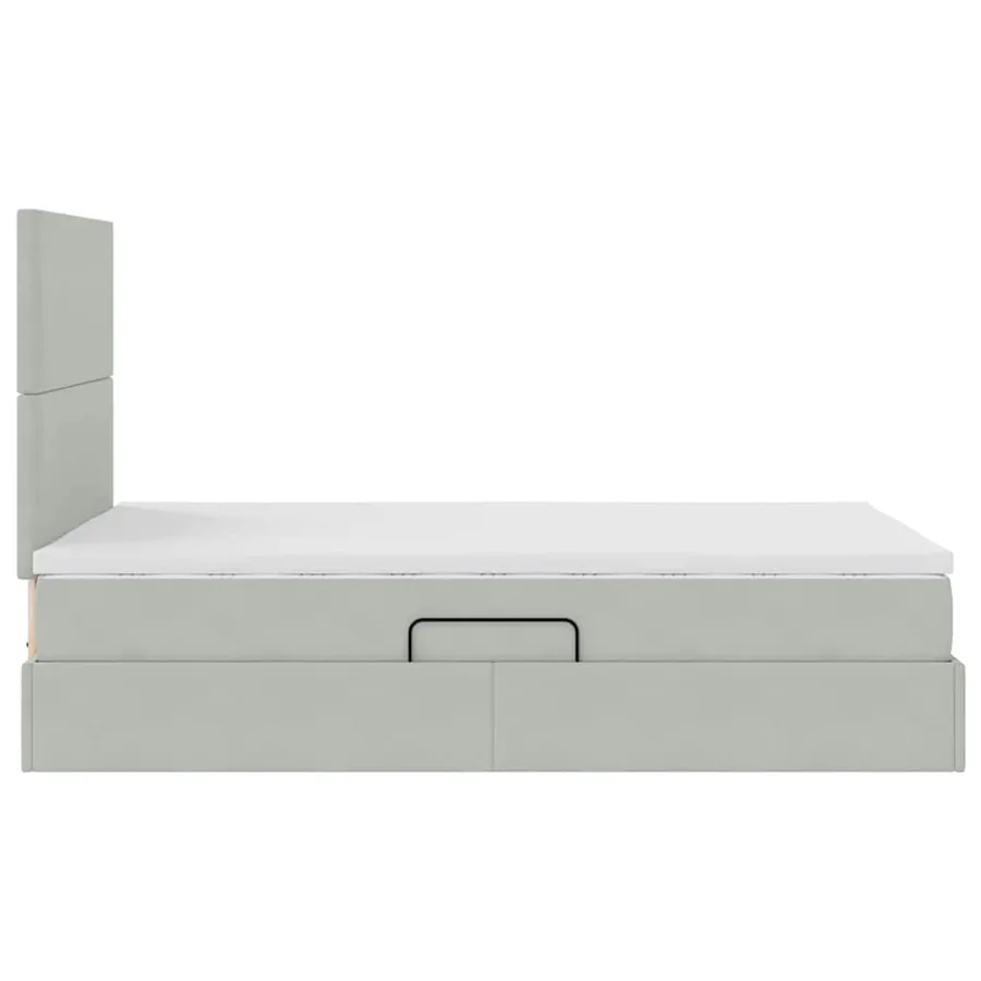 Lit de rangement LED avec matelas Gris clair 120 x 190 cm - 11