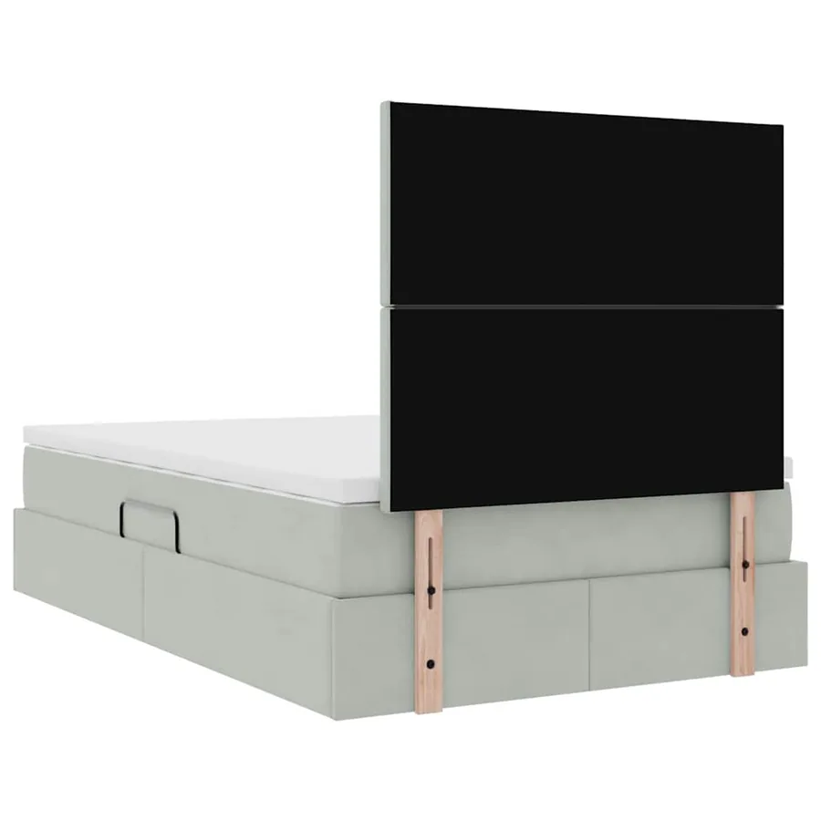 Lit de rangement LED avec matelas Gris clair 120 x 190 cm - 12